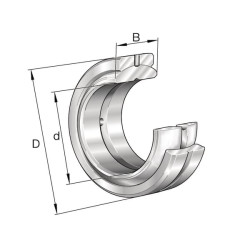 Radialinis sferinis paprastasis guolis 1-1/2" x 2-7/16", 38,1x61,92x33,33/28,58mm, INA/FAG GE38ZOHLNINA