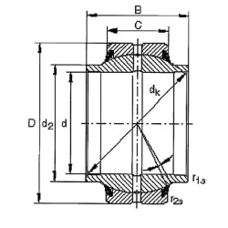 Radialinis sferinis paprastasis guolis 60x90x54/36mm, „Mac Power“ GE60HO2RS