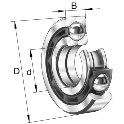 Kampinis kontaktinis rutulinis guolis 45x100x25mm INA/FAG QJ309MPA