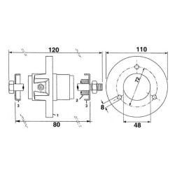 Pilnai sukomplektuotas M12 stebulės Ferguson CD1400