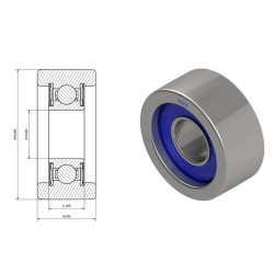 Vikšrų volelis 15x40x18mm Kramp NWB20685