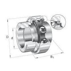 Įdėkite rutulinį guolį E25KRR