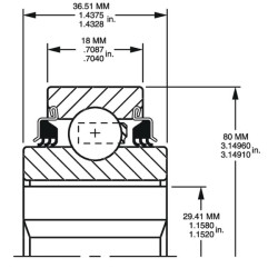 Rutulinis guolis W208PP5