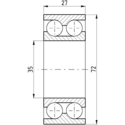 Giliųjų griovelių rutulinis guolis 25x52x20,6 mm FŁT 77803205