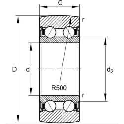 Vikšro ritininis guolis LR52072Z