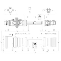 Plataus kampo kardaninis velenas S6 L: 1010 mm, Bondioli&Pavesi CS6R101CEWR7007
