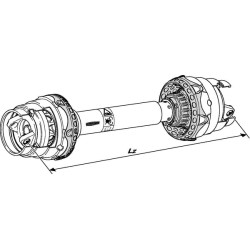 Plataus kampo kardaninis velenas be jungčių WWZ 2280 L: 1210 mm, Walterscheid WWZ22801210OG