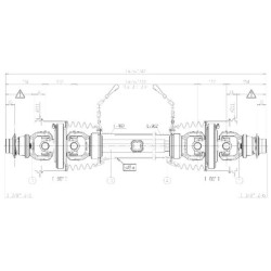 Plataus kampo kardaninis velenas S6 L: 1210mm, Bondioli&Pavesi CS6R121CEWR7WR7