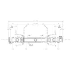 Kardaninis velenas G1 L: 860mm, Bondioli & Pavesi 7G1N086CE007007