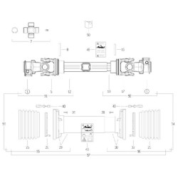 Kardaninis velenas S4 L: 860mm, Bondioli&Pavesi CS4N086CE007007