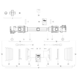 Kardaninis velenas S1 L: 860mm, Bondioli&Pavesi CS1N086CE007007