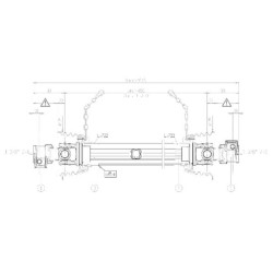 Kardaninis velenas S1 L: 860mm, Bondioli&Pavesi CS1N086CE007007