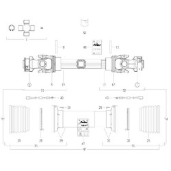 Kardaninis velenas S9 L: 710mm, Bondioli&Pavesi CS9N071CE007007