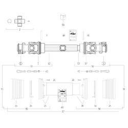Kardaninis velenas S6 L: 860 mm, Bondioli&Pavesi CS6N086CE007007