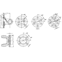 Jungas, flanšas, 58 mm, 100 Elbe EDS151001008