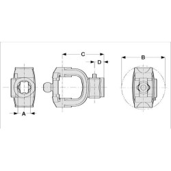 Jungtis, greito atjungimo, 1-3/8"-6 grioveliai, T CvJ 80/V CvJ 80 Corner 141028151