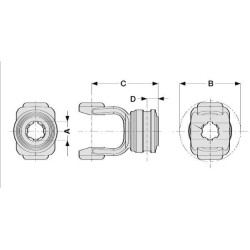Jungas, greito atjungimo, 1-3/4"-20 griovelių, T80/V80 kampas 141028428
