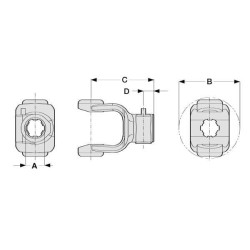 Jungtis, greito atjungimo, 1-3/8"-21 grioveliai, T50/V50 Corner 141025002