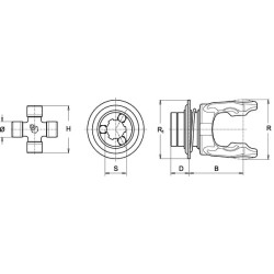 Jungtis, greito atjungimo, 1-3/4"-6 spline, 4/G4/S4 Bondioli&Pavesi 5720E0473