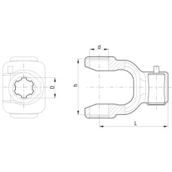 Jungtis, greito atjungimo, 35 mm -6 grioveliai, 5 „Sipma“ 46005021010101200