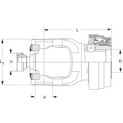 Jungas, greito atjungimo, 1-3/4"-6 grioveliai, P480 Walterscheid 3584310M