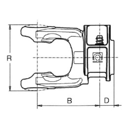 Jungtis, greito atjungimo, 1-3/8"-6 spline, 6/G7/H7 Bondioli&Pavesi 5070H0355