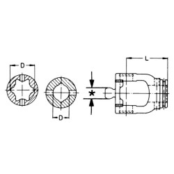 Jungas, profiliuotas vamzdis, 34,5 mm, W2380 Walterscheid 2111810