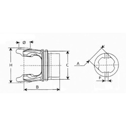 Jungas, profiliuotas vamzdis, 45,6 mm, S2 Bondioli&Pavesi 204S26854