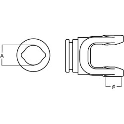 Jungas, profiliuotas vamzdis, 30x30 mm, L22 gopart PTO9L22OTY30GP