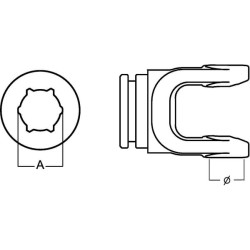 Jungas, profiliuotas vamzdis, 61x61 mm, L25 gopart PTO9L25OTYGP