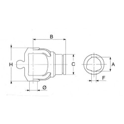 Jungas, profiliuotas vamzdis, 54 mm, 8 Bondioli&Pavesi 2150L6873
