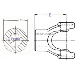 Jungas, profiliuotas velenas, 25x22 mm, 065 Elbe EDS210650252