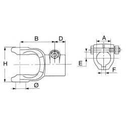 Jungas, apkabos varžtas, 35 mm, 6/G7/H7 Bondioli&Pavesi 509066352