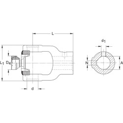 Išorinė jungtis - P580 40 mm skersmens ir 3624311M