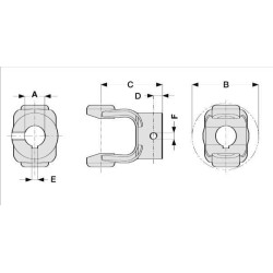 Jungas, stebulė, 1-1/4", T40/V40 kampas 151014065