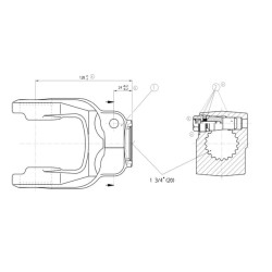 Jungas, spaustuko varžtas, 1-3/4"-20 grioveliai, W2600/P600 Walterscheid 261832