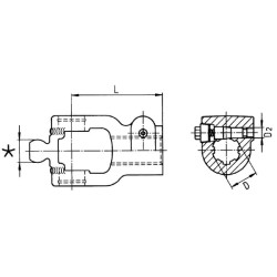 Jungas, spaustuko varžtas, 1-3/4"-6 grioveliai, W2580 Walterscheid 3618830M