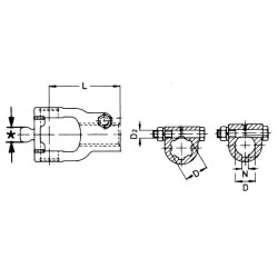 Jungas, spaustuko varžtas, 1-3/8"-6 grioveliai, W2380 Walterscheid 2110814