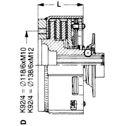 Frikcinė sankaba EK92/4 150daNm 5613516150