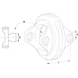 Jungas, dvigubas, 22 mm, W2280 Walterscheid 209105