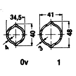 Profilinis vamzdis citrininis Ov Ø įėjimas: 32 Ø išėjimas: 40x34,5x4mm I: 1,4m Walterscheid 75111501400
