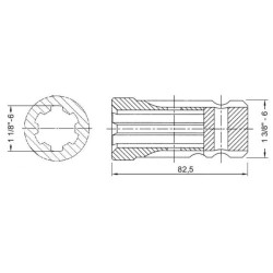 Darbinio veleno didinimas 1 1/8" vidinis x 1 3/8" išorinis TP245