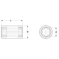 Įvorė su dantyta galvute 1 3/8 130 mm 6740100130