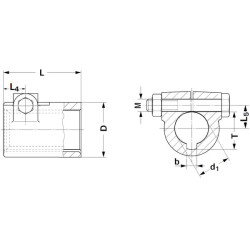 Stebulė su spaustuku ir rakto grioveliu Ø25, 80L 6740161KR