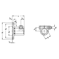 Įvorė su įpjovomis 13/8 + flanšas + spaustukas 160104