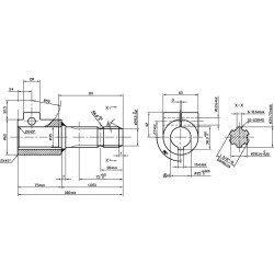 PTO reduktorius, išorinis sriegis 1 3/8" (6), vidinis sriegis 35 mm, su spaustuko varžtu 6710181KR