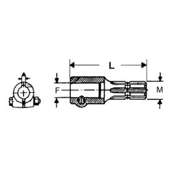 PTO reduktorius, išorinis 8x32x38, vidinis 1 3/8" (6), su spaustuko varžtu 6710229