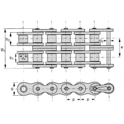 Dviguba ritininė grandinė 1 1/2 x 1 RS24B2