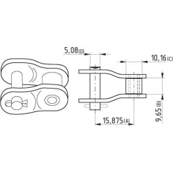 Grandinės pusgrandė, „Steel-Power“, 5/8" x 3/8" K1610 8020K161012