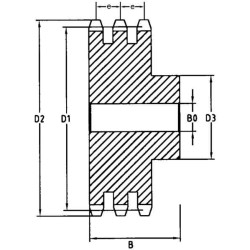 Žvaigždutė Triplex 27 dantų 1/2" grandinė 08 B-3 Kramp ST1227